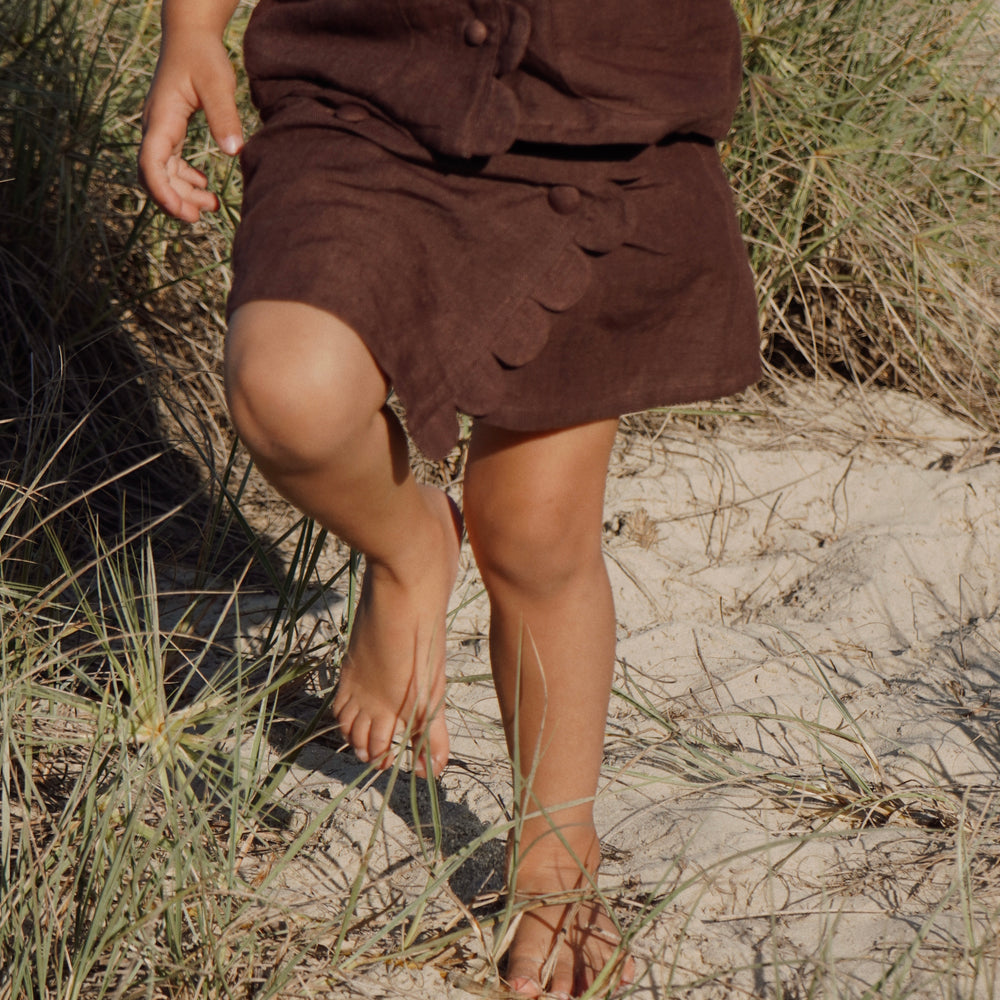 
                  
                    The Luna Brown Linen Skirt
                  
                