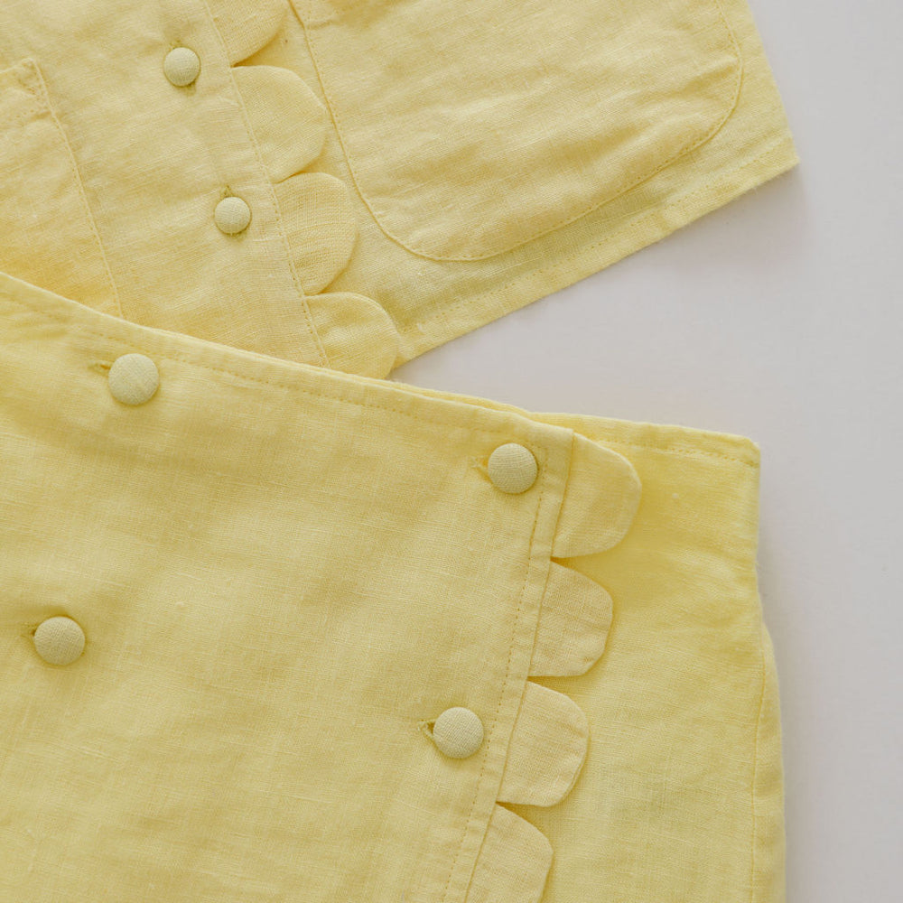 
                  
                    The Luna Yellow Linen Skirt
                  
                